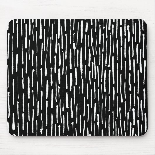 Inky Lines - wit op zwart Muismat (Voorkant)