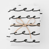 Inky Loop Brushstrokes Eenvoudig Minimaal Zwart Wi Inpakpapier Vel (In situ)