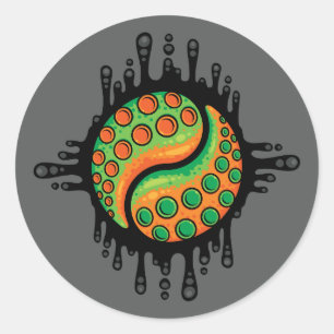 Inky Octopus Tentakel Yin Yang Symbool Ronde Sticker