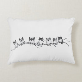 Inky owls op een takontwerp accent kussen