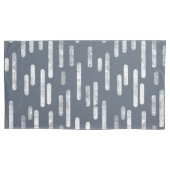 Inky Roundlines Pattern | Blauwgrijs en wit Kussensloop (Voorkant-Links)