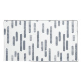 Inky Roundlines Pattern | Blauwgrijs en wit Kussensloop (Achterkant-Links)