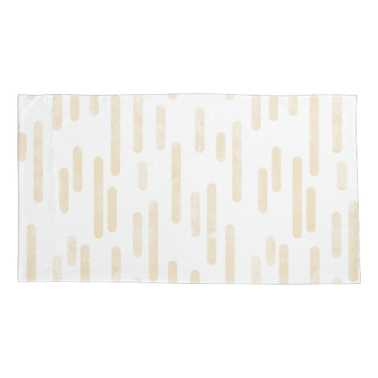 Inky Roundlines Pattern | Bleek geel en wit Kussensloop (Achterkant-Links)