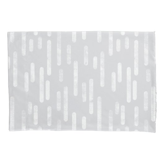 Inky Roundlines Pattern | Bleek grijs en wit Kussensloop (Voorkant-Links)