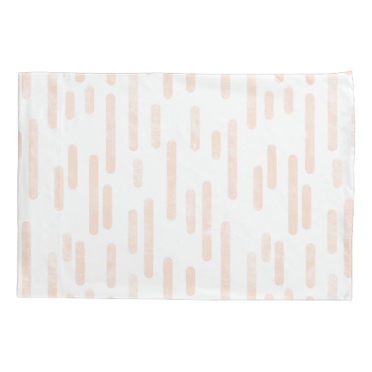 Inky Roundlines Pattern | Bleke perzik en wit Kussensloop (Achterkant-Links)