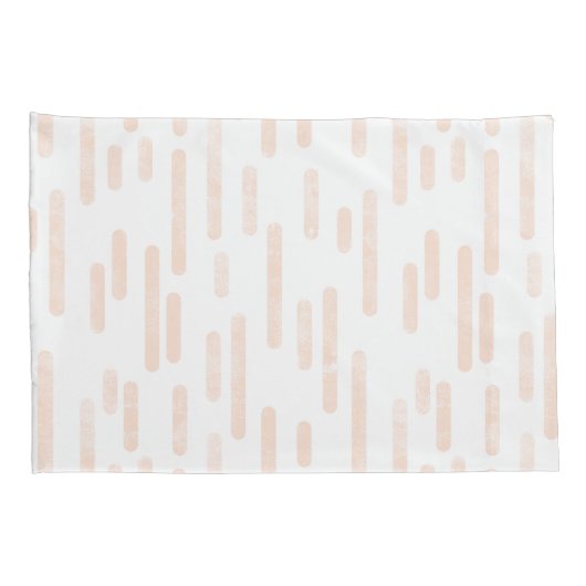 Inky Roundlines Pattern | Bleke perzik en wit Kussensloop (Achterkant-Rechts)