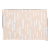 Inky Roundlines Pattern | Bleke perzik en wit Kussensloop (Voorkant-Links)