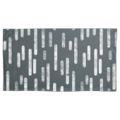 Inky Roundlines Pattern | Donkergrijs-groen/wit Kussensloop (Voorkant-Links)