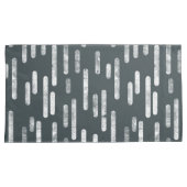 Inky Roundlines Pattern | Donkergrijs-groen/wit Kussensloop (Voorkant-Rechts)