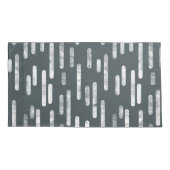 Inky Roundlines Pattern | Donkergrijs-groen/wit Kussensloop (Achterkant-Links)