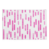 Inky Roundlines Pattern | Helder roze en wit Kussensloop (Achterkant-Rechts)