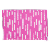 Inky Roundlines Pattern | Helder roze en wit Kussensloop (Voorkant-Links)