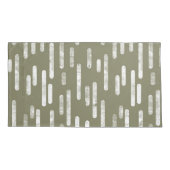 Inky Roundlines Pattern | Olijfgroen en wit Kussensloop (Achterkant-Links)