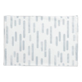 Inky Roundlines Pattern | Stoffig blauw en wit Kussensloop (Achterkant-Links)