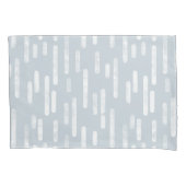Inky Roundlines Pattern | Stoffig blauw en wit Kussensloop (Voorkant-Links)