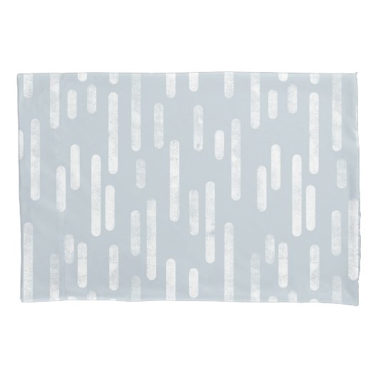 Inky Roundlines Pattern | Stoffig blauw en wit Kussensloop (Voorkant-Links)