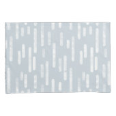 Inky Roundlines Pattern | Stoffig blauw en wit Kussensloop (Voorkant-Rechts)
