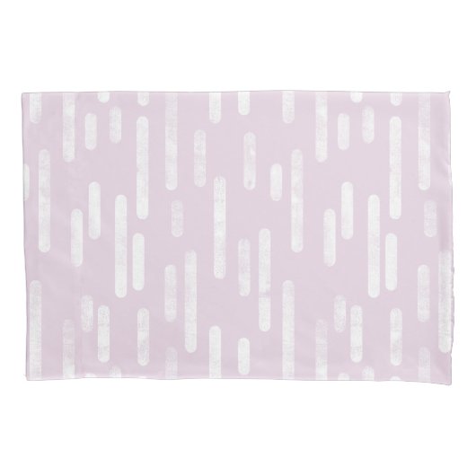 Inky Roundlines Pattern | Stoffig Roze en Wit Kussensloop (Voorkant-Links)