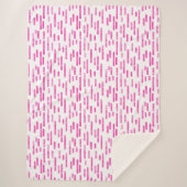Inky Roundlines Pattern | Wit/helder roze Sherpa Deken (Voorkant)