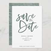 Inky script slaat de datum op save the date (Voorkant / Achterkant)