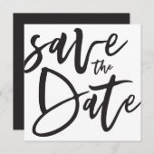 Inky script slaat de datum op save the date (Voorkant / Achterkant)