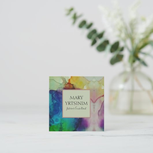 Inky Square Vierkante Visitekaartje (Staand voorkant)