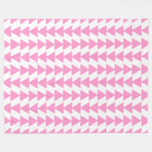 Inky Triangles - Roze en Wit Fleece Deken (Voorkant (Horizontaal))