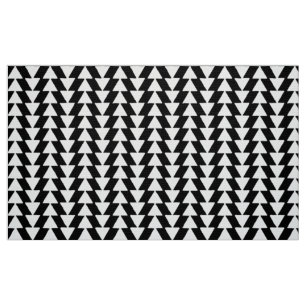 Inky Triangles - White on Black Stof