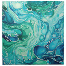 Inky Wave 1 Turquoise Blauw