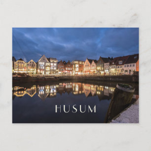Inland Port at Night, Husum, Duitsland Briefkaart