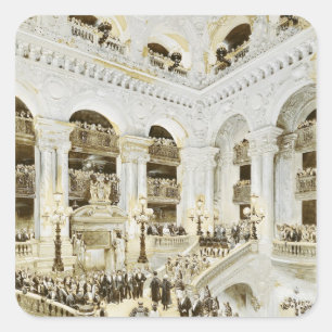 Inleiding van het Opera House van Parijs Vierkante Sticker