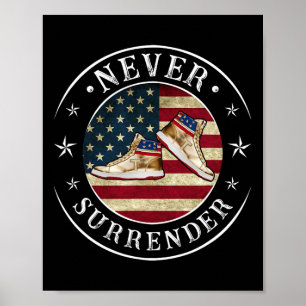 Inlevering Gouden Sneakers Vlag Trump 2024 Poster