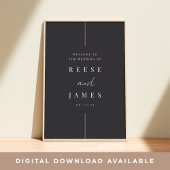 Inline | Affiche de bienvenue Mariage minimale mod