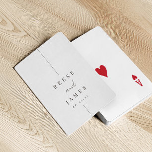 Inline Moderne minimale persoonlijke bruiloft Pokerkaarten