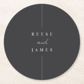 Inline | Moderne minimale persoonlijke bruiloft Ronde Kartonnen Onderzetter (Voorkant)