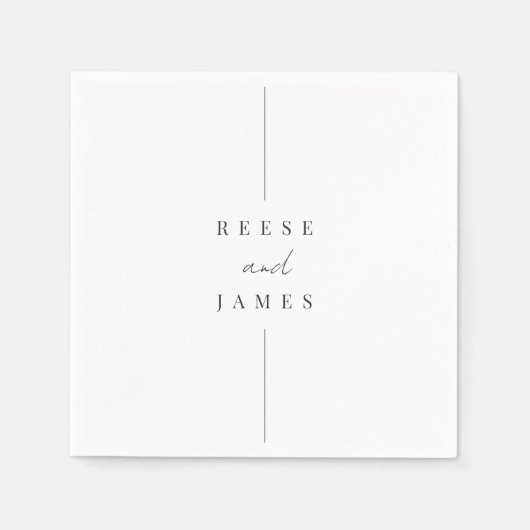 Inline | Moderne minimale persoonlijke bruiloft Servet (Voorkant)