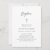 Inline Script Zwart & Wit Geslachtsneutrale Doop Kaart (Voorkant)