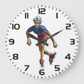 Inline Skater Cool Retro Inline Skaten Grote Klok (Voorkant)