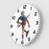 Inline Skater Cool Retro Rollerblading Grote Klok (Hoek)