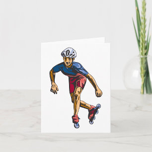 Inline Skater Cool Retro Rollerblading Kaart