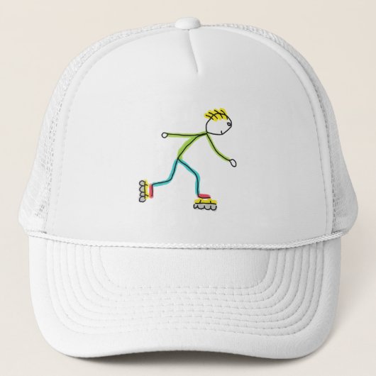 Inline Skating Stickman Trucker Pet (Voorkant)
