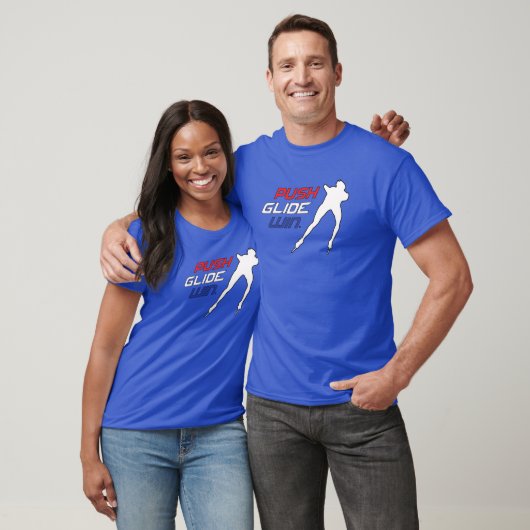 Inline Speed Skating Push, Glide, Win Design T-shirt (Unisex)