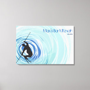 Inlogbordkaart voor SKIING Canvas Afdruk