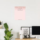 Inlogbordsessie voor Blush Pink Confetti Party Poster (Thuiskantoor)