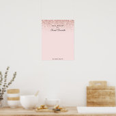 Inlogbordsessie voor Blush Pink Confetti Party Poster (Keuken)