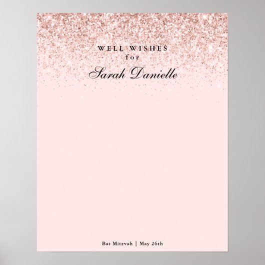 Inlogbordsessie voor Blush Pink Confetti Party Poster (Voorkant)