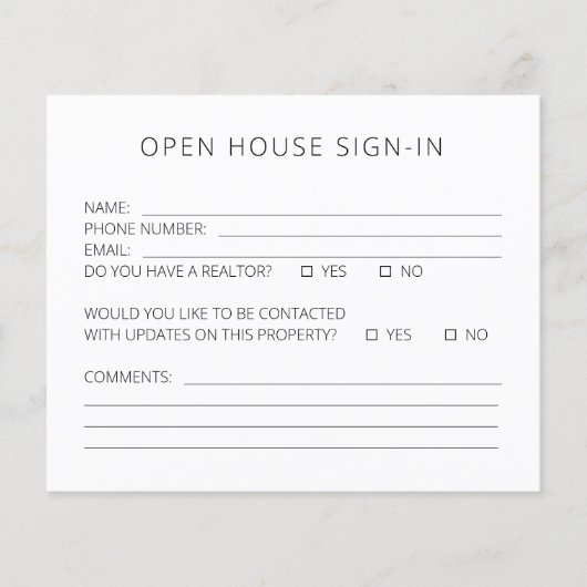 Inlogformulier voor Open House Flyer (Voorkant)