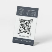 Inloggen QR-code | Contactloze zakelijke Logo Reclamebord Met Voetstuk (Voorkant)