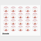 Inmaakstickers Tomaten en Gingham Ronde Sticker (Vel)