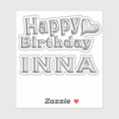 Inna Happy Birthday silver Aufkleber Sticker (Vel)